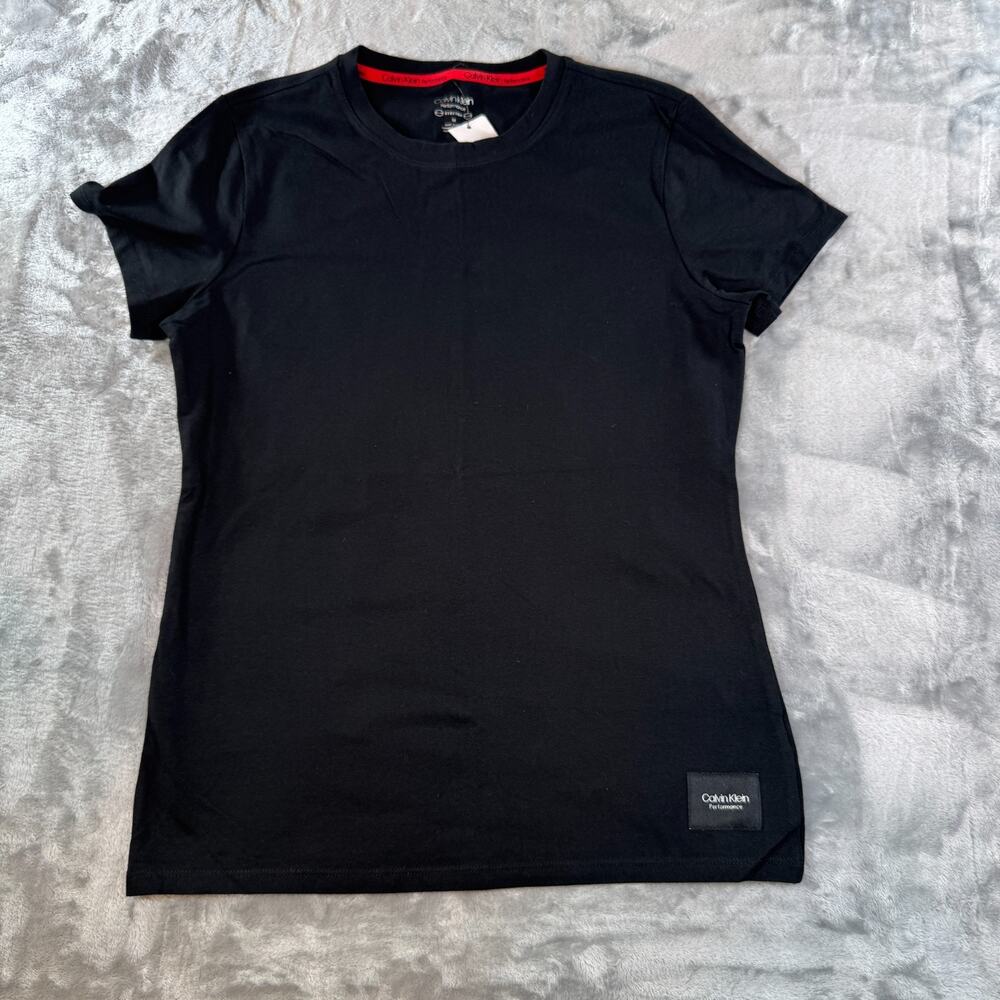 Calvin Klein Performance Womens M Black Stretch T-Shirt NWT Short Sleeve Tee
